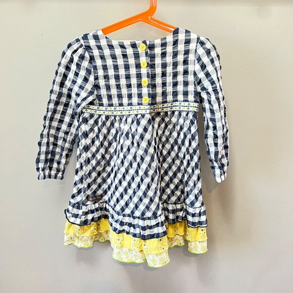 Matilda Jane Enchanted Garden Gingham and Giggles Textured Dress- sz‎ 4 - Picture 2 of 5